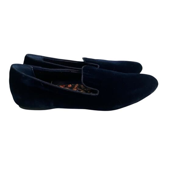 Birdies The Starling Blue Velvet Flats Loafers •9.5• Ballet Slip On Shoes - Picture 3 of 7